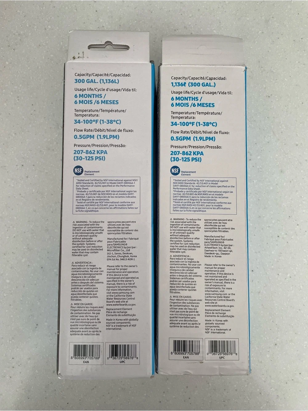 2 Pack Genuine Samsung HAF-CIN/EXP DA29-00020B OEM Refrigerator Water Filters